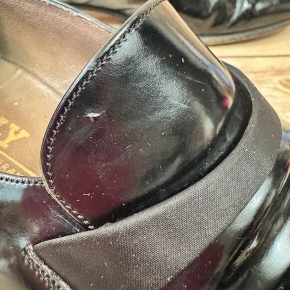 Bally Mens Black Leather Slip On Loafer Dress Shoes 10 N - Picture 10 of 10